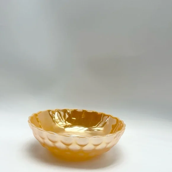 🔥👑⚓️🍑🧡🤍Fire King Anchor Hocking - Vintage Peach Lustre Large Bubble Bowl. - Picture 12 of 16